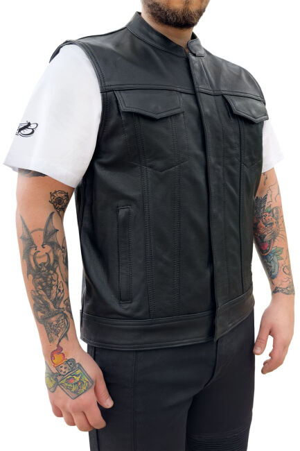 California Leather Motorcycle Vest - The Biker Jeans