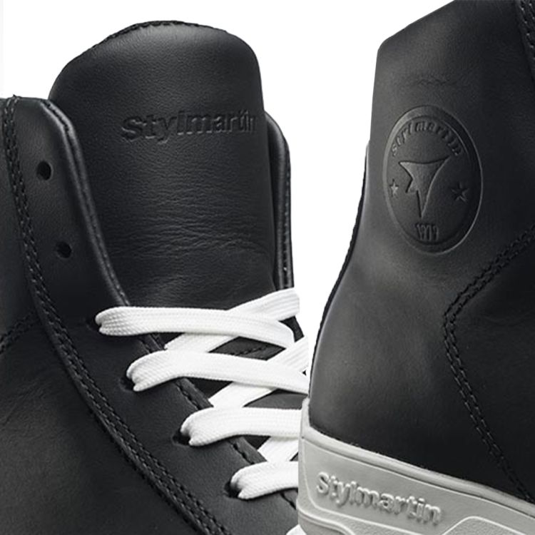 Core WP Black & White Armoured Motorcycle Shoes - 4