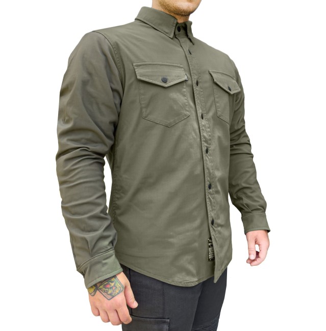 Eagle Khaki Armoured Motorcycle Shirt - 1