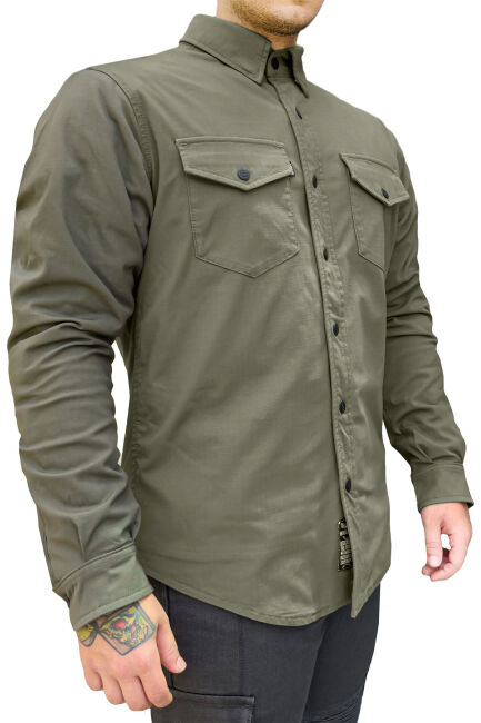 Eagle Khaki Armoured Motorcycle Shirt - The Biker Jeans