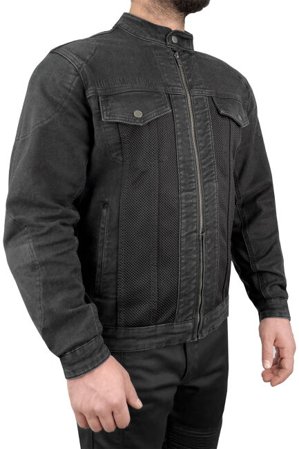 Grey Ice Armoured Mesh Motorcycle Jean Jacket Man - The Biker Jeans