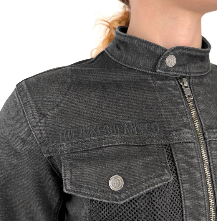 Grey Ice Armoured Mesh Motorcycle Jean Jacket - 9