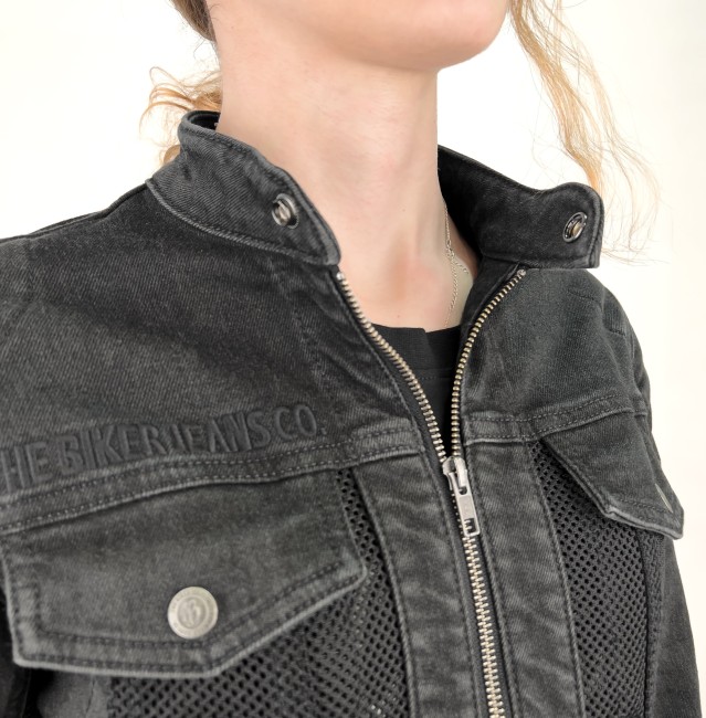 Grey Ice Armoured Mesh Motorcycle Jean Jacket - 8