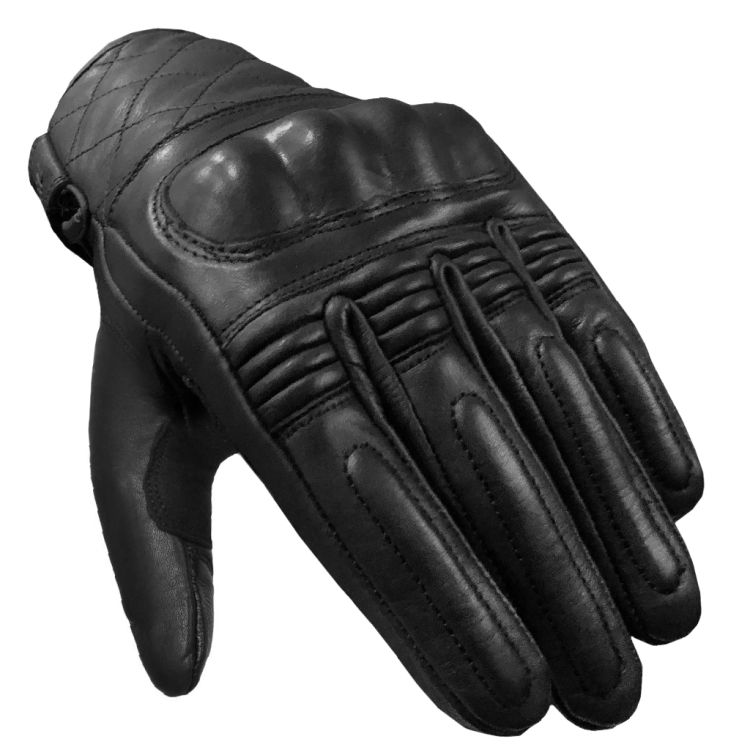 Hammer Black Armoured Motorcycle Leather Gloves - 2