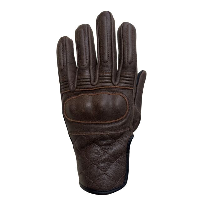 Hammer Brown Armoured Motorcycle Leather Gloves - The Biker Jeans