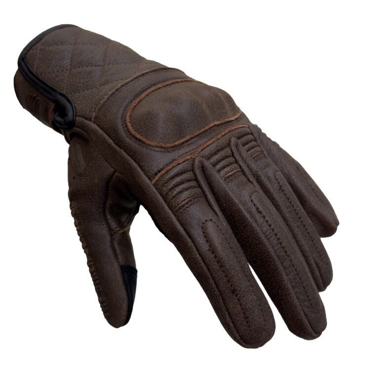 Hammer Brown Armoured Motorcycle Leather Gloves - 4