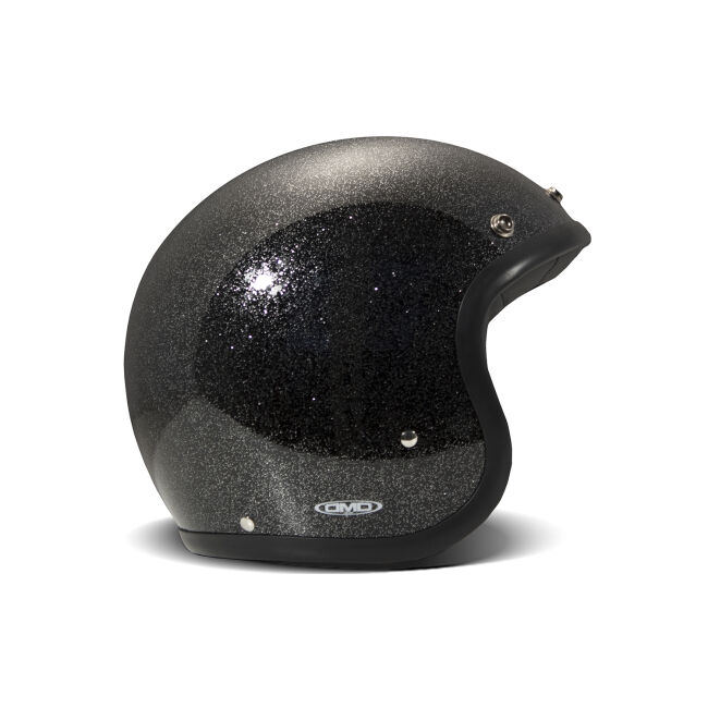 Jet Retro Glitter Black Açık Motosiklet Kaskı - 1