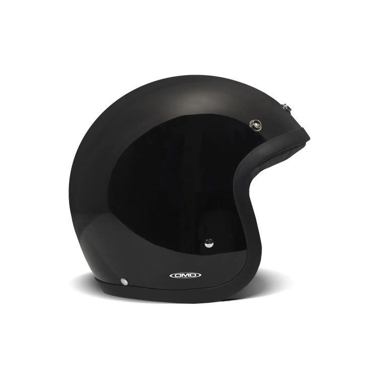 Jet Retro Solid Black Açık Motosiklet Kaskı - 1