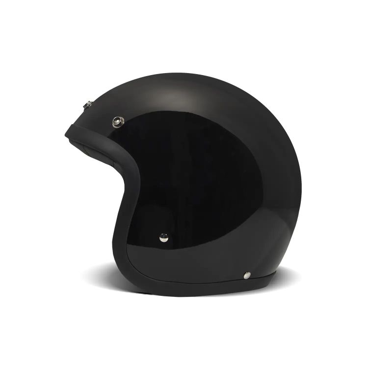 Jet Retro Solid Black Açık Motosiklet Kaskı - 4