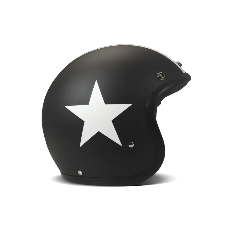 Jet Retro Star Black Açık Motosiklet Kaskı - 1