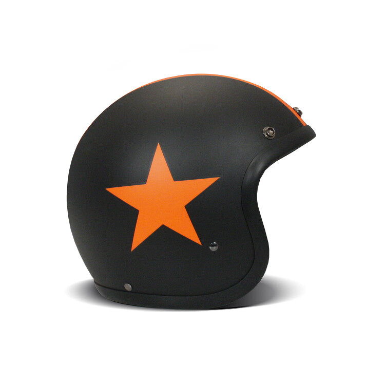 Jet Retro Star Orange Açık Motosiklet Kaskı - DMD