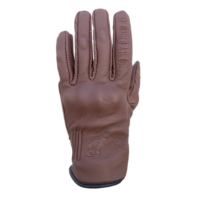 Livia Brown Armoured Motorcycle Leather Gloves - The Biker Jeans