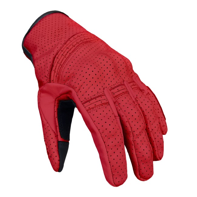 Miami Devil Red Armoured Motorcycle Leather Gloves - 3