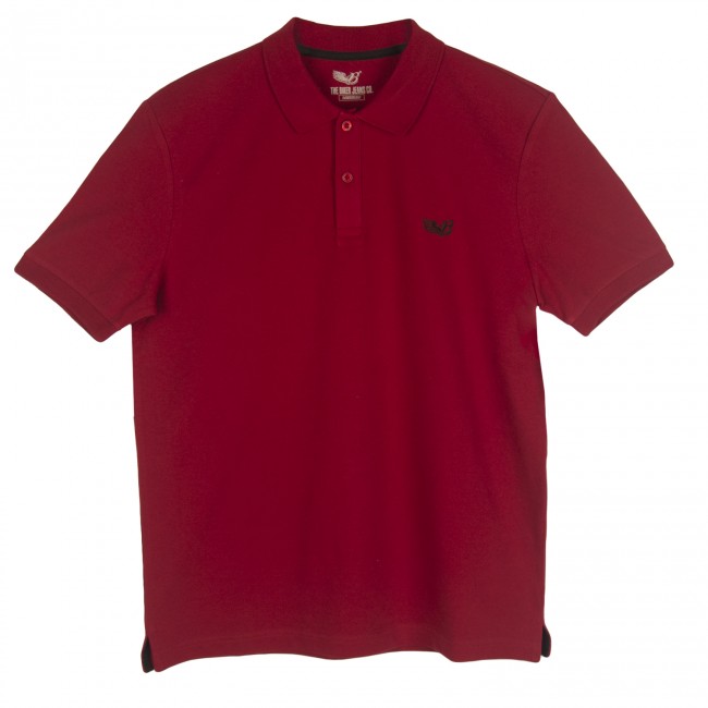 Pique Polo Burgundy T-Shirt - The Biker Jeans