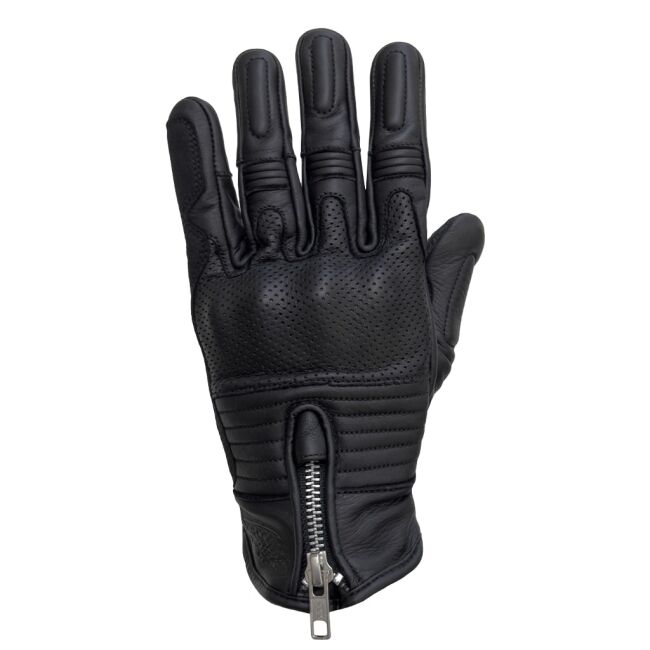 Retro Black Armoured Motorcycle Leather Gloves - The Biker Jeans