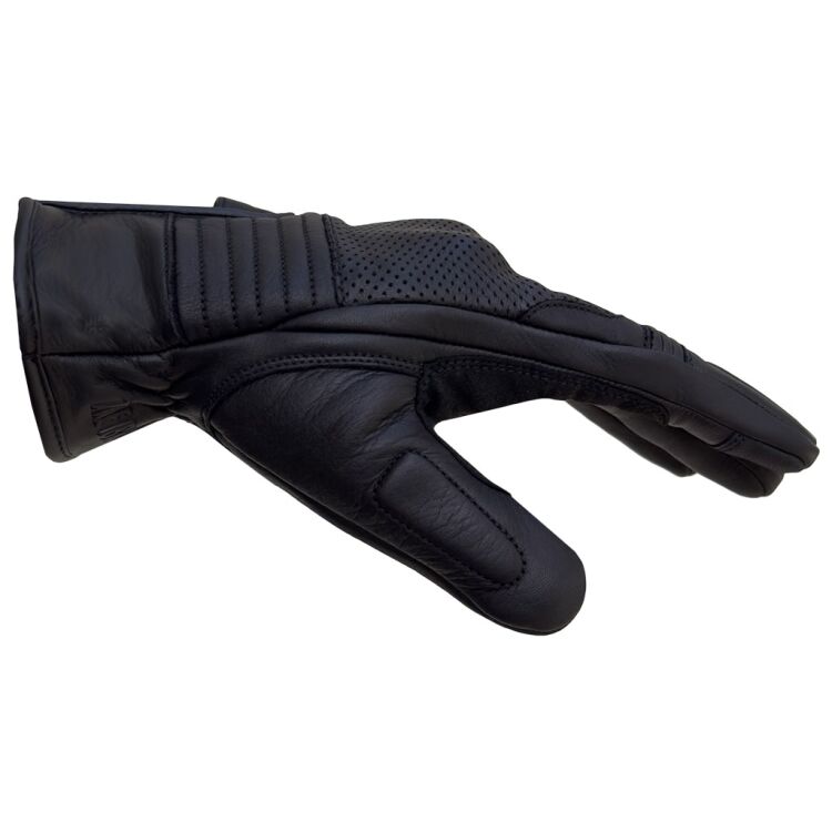 Retro Black Armoured Motorcycle Leather Gloves - 4