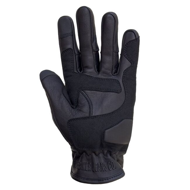 Retro Black Armoured Motorcycle Leather Gloves - 3