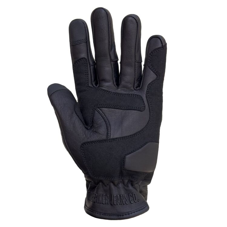 Retro Black Armoured Motorcycle Leather Gloves - 3