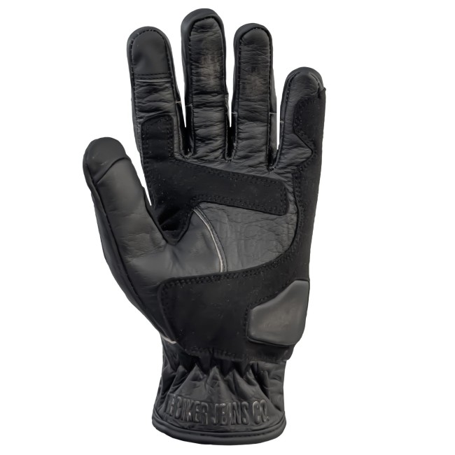 Retro Edge Black Armoured Motorcycle Leather Gloves - 2